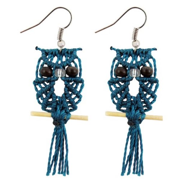 Picture of macrame owl earrings