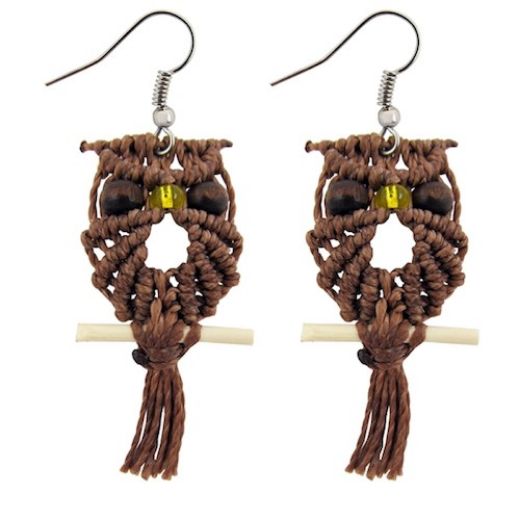 Picture of macrame owl earrings
