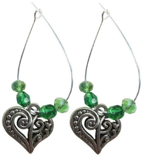 Picture of heart loop charm earrings