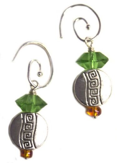 Picture of circle droplet charm earrings