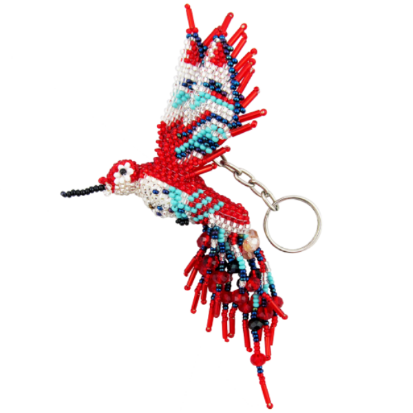 Picture of hummingbird beaded keychain