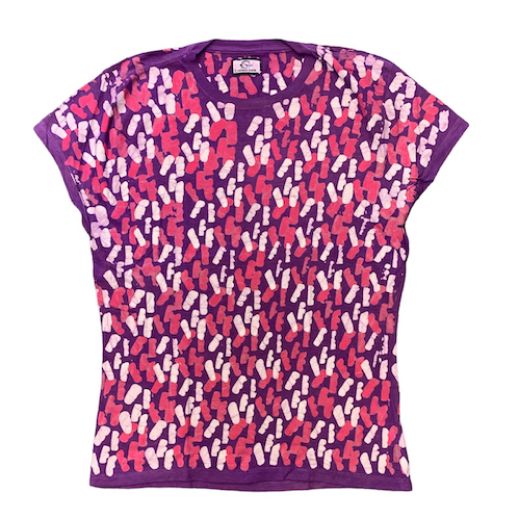 Picture of batik cap sleeve t-shirt - purple spectrum