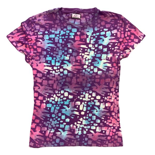 Picture of batik cap sleeve t-shirt - purple spectrum