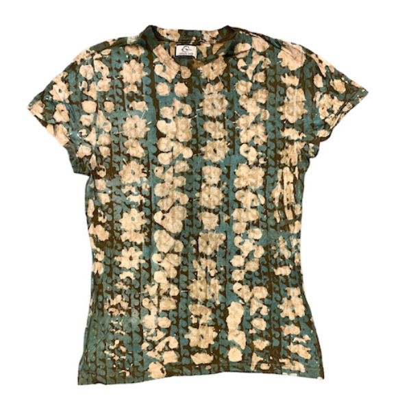 Picture of batik cap sleeve t-shirt - green spectrum