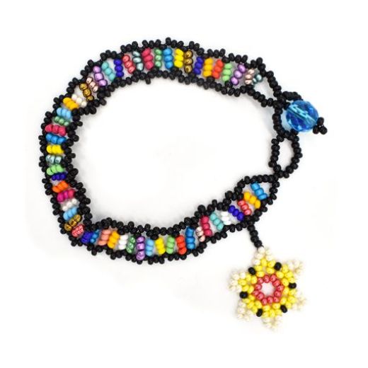 Picture of floral charm beaded bracelet