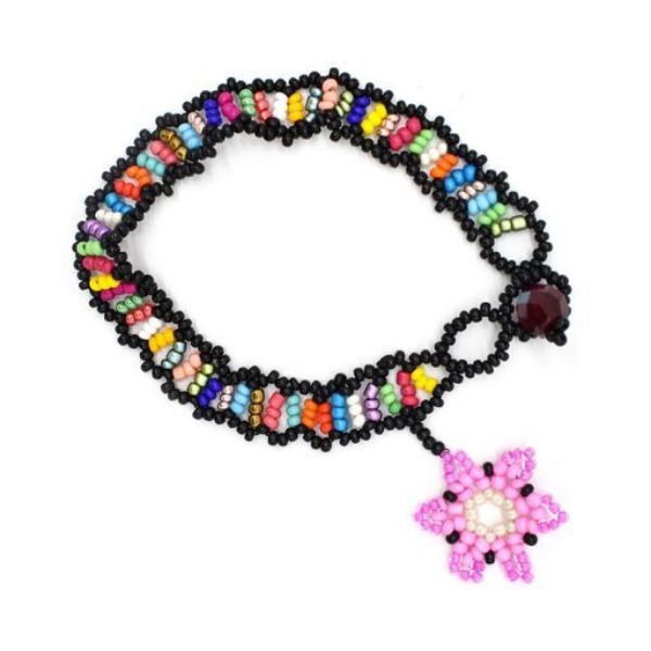 Picture of floral charm beaded bracelet