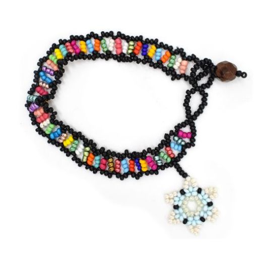 Picture of floral charm beaded bracelet