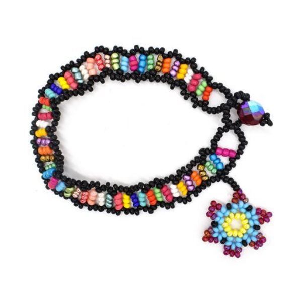 Picture of floral charm beaded bracelet