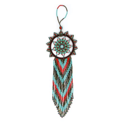 Picture of beaded dream catcher ornament - large