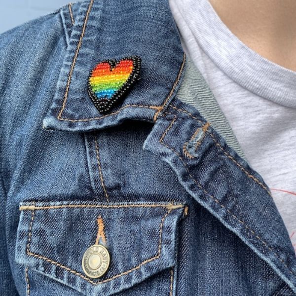 Picture of beaded heart pin