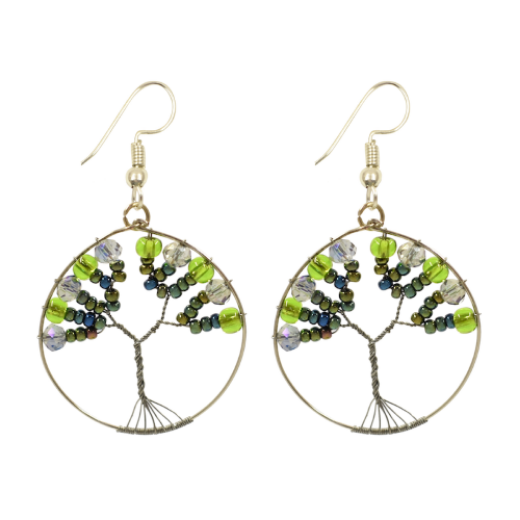 Picture of beaded tree of life earrings