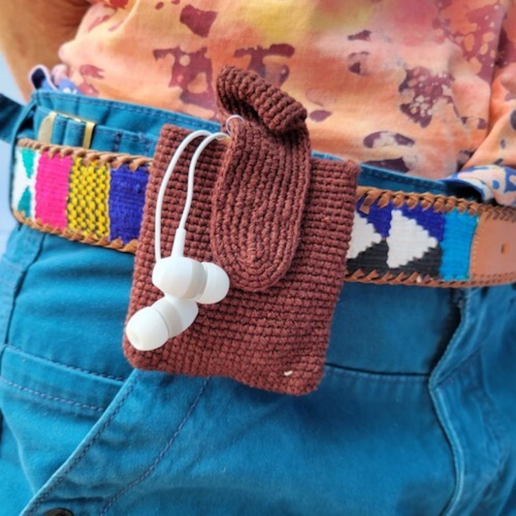 Picture of crocheted earbud holder