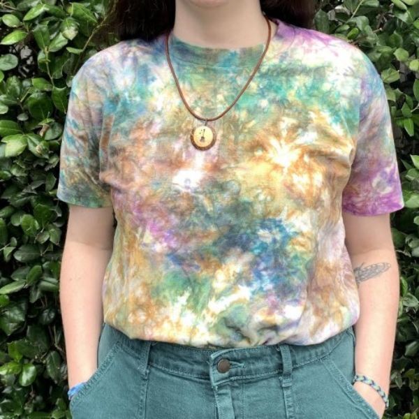 Picture of tropical tie dye cotton t-shirt