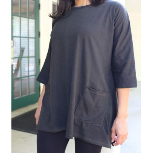 Picture of two pocket cotton top - solid