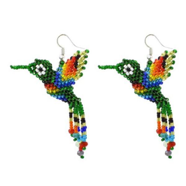 Picture of hummingbird beaded earrings