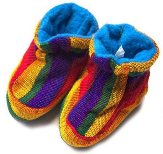 Picture of woven ikat baby booties
