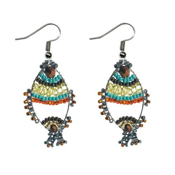 Picture of butterfly fish beaded earrings