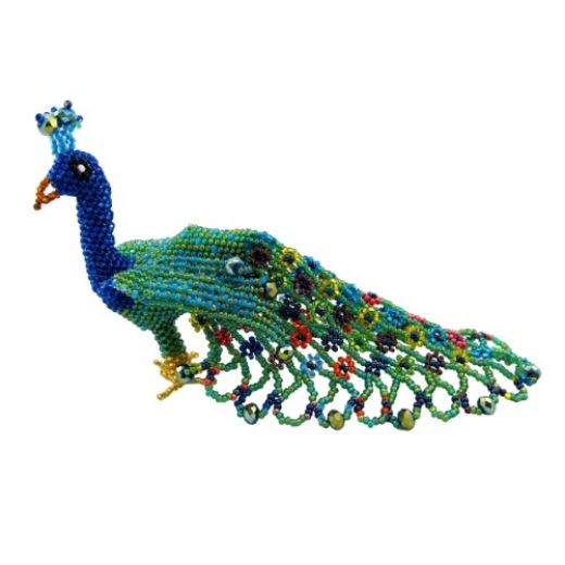 Picture of pretty peacock beaded figurine
