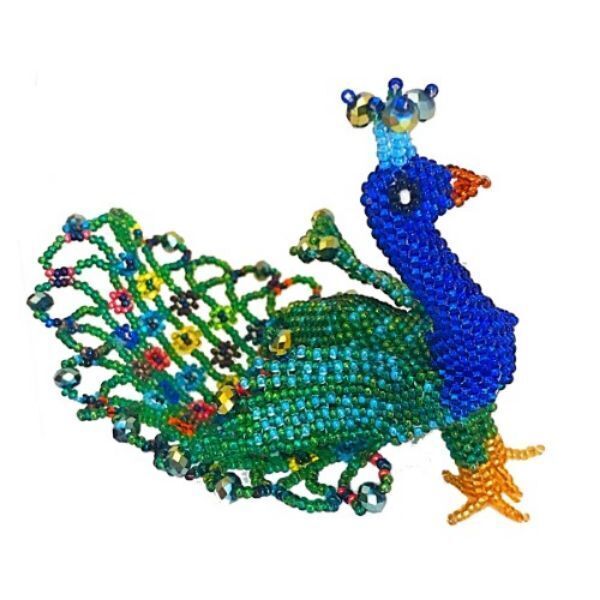 Picture of pretty peacock beaded figurine