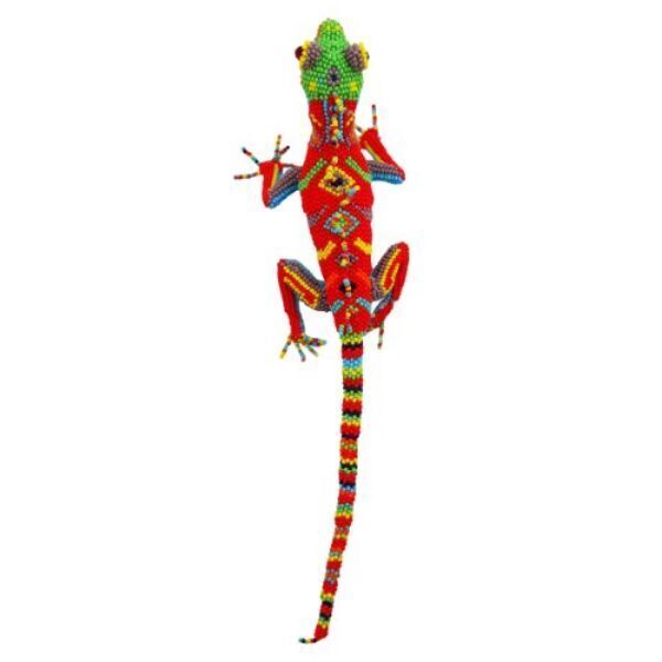 Picture of lively lizard beaded figurine