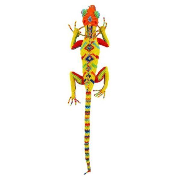 Picture of lively lizard beaded figurine