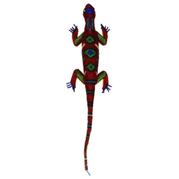 Picture of lively lizard beaded figurine