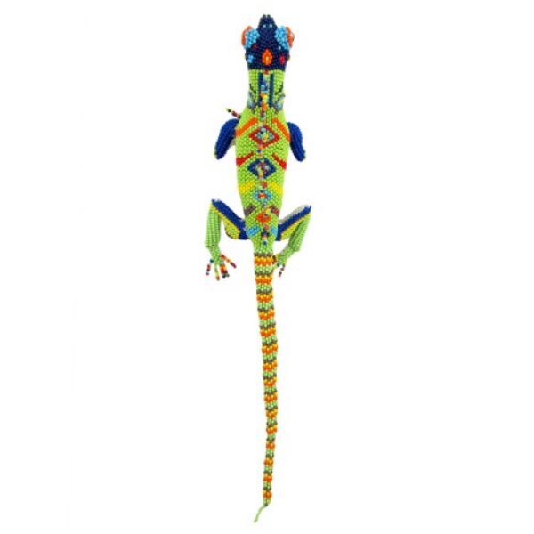 Picture of lively lizard beaded figurine