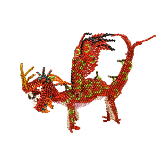 Picture of fiery dragon beaded figurine