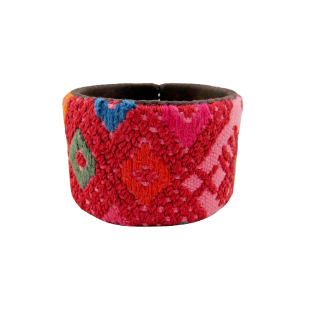 Picture of wide huipil cuff bracelet