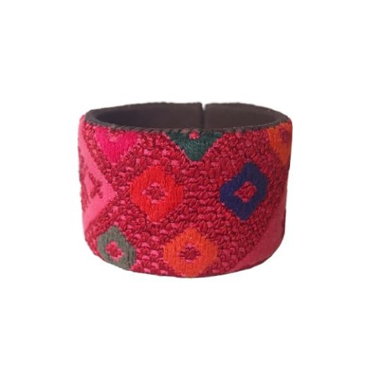 Picture of wide huipil cuff bracelet