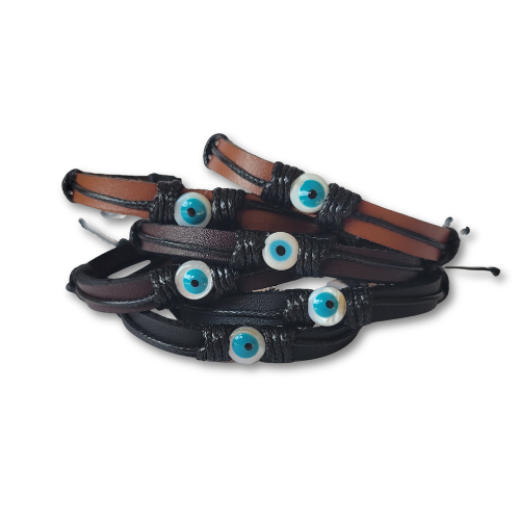 Picture of leather eye bracelet