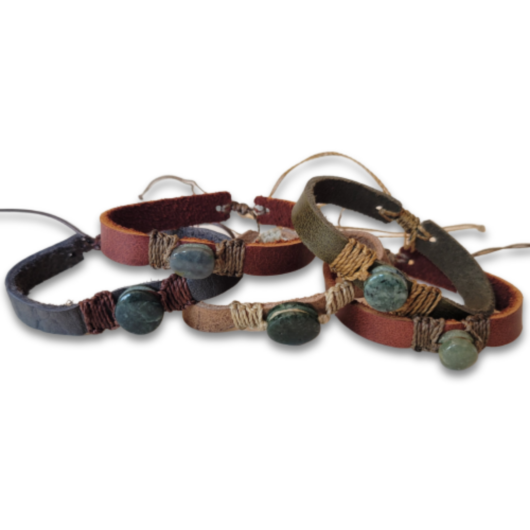 Picture of leather jade bracelet