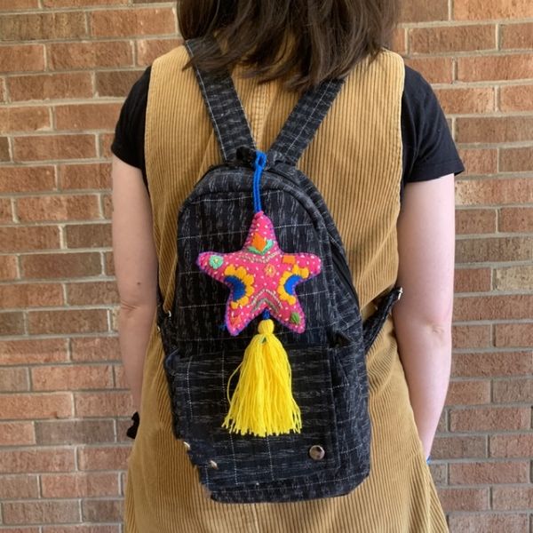 Picture of embroidered star and heart ornaments