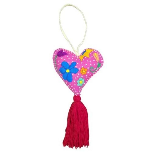 Picture of embroidered heart ornament