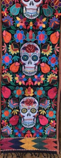Picture of day of the dead table runner - tapestry deluxe