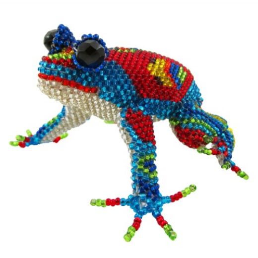 Picture of happy frog beaded figurine