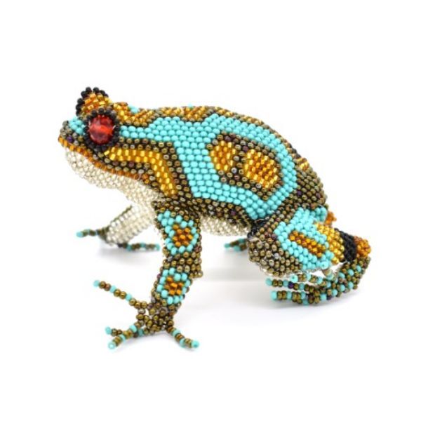 Picture of happy frog beaded figurine