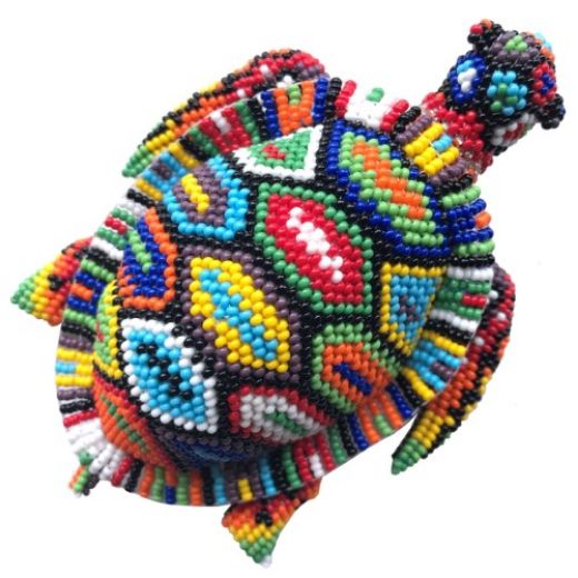 Picture of smiling turtle beaded figurine