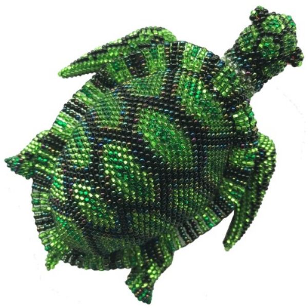 Picture of smiling turtle beaded figurine