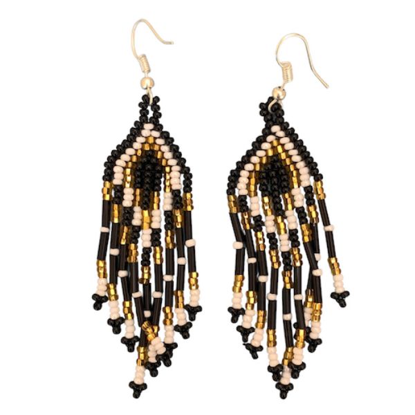 Picture of diamond fringe beaded earrings