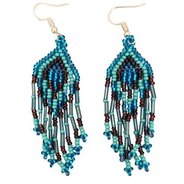 Picture of diamond fringe beaded earrings