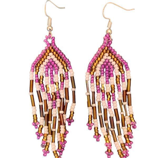 Picture of diamond fringe beaded earrings