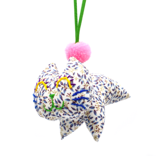 Picture of hand-stitched kitty ornament