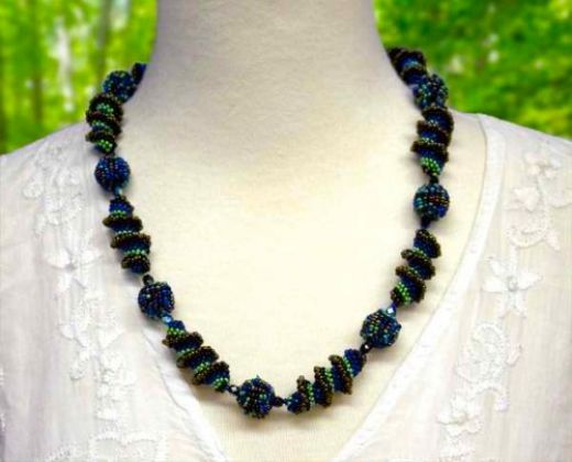 Picture of spiral twist beaded necklace