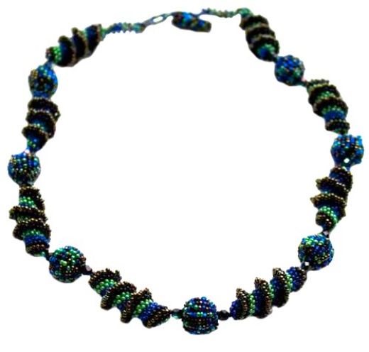 Picture of spiral twist beaded necklace