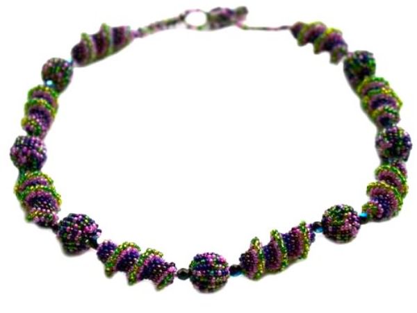 Picture of spiral twist beaded necklace