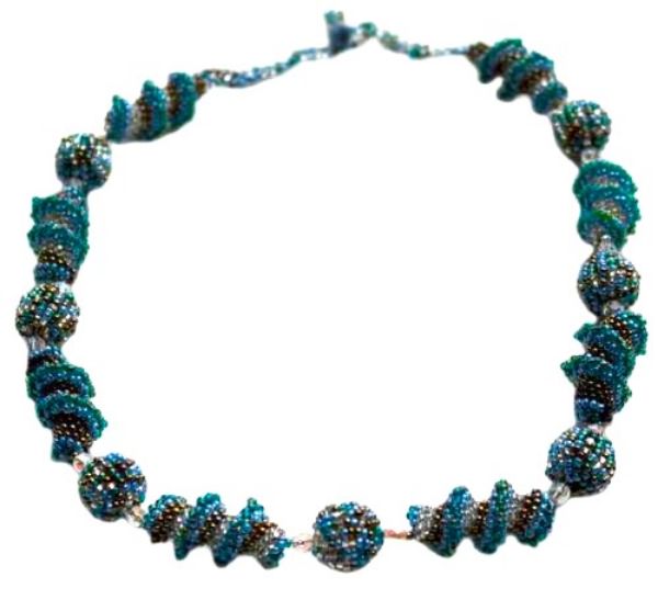 Picture of spiral twist beaded necklace