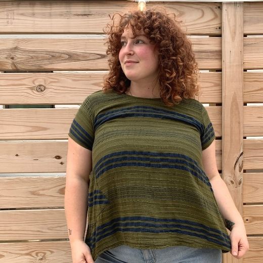 Picture of striped oak top - short sleeve