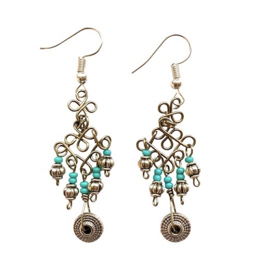 Picture of rosetta metal charm earrings