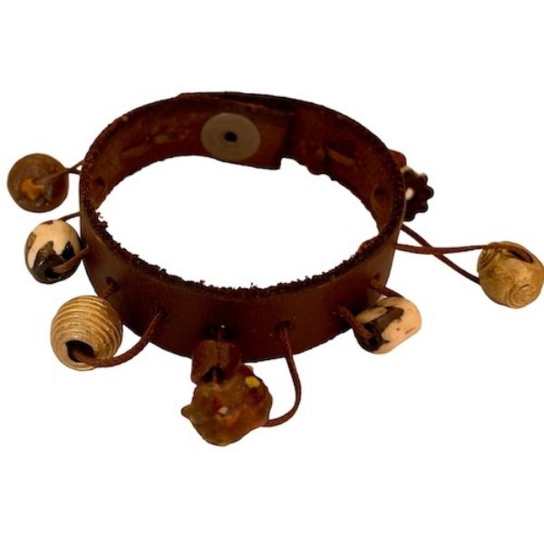 Picture of charmer glass bead leather bracelet